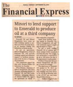 Read more about the article Minori to lend support to Emerald to produce oil at a third company